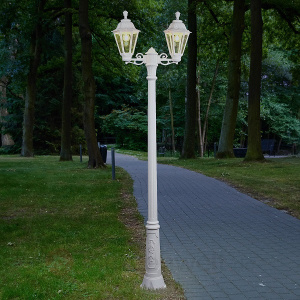 Садово-парковый уличный фонарный столб - 2,09м (E22.156.S20.WXC1L) Fumagalli GIGI BISSO/ANNA 2L, 2х7W LED-CMD (1600 Lm/4000К)