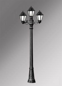 Садово-парковый столб светильник фонарь - 1,98м (E22.158.S21.VYF1L) Fumagalli ARTU BISSO/ANNA 2+1, 1х6W LED-FIL (2400 Lm/4000К)
