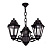 Уличный подвесной светильник (люстра) Fumagalli Sichem/Anna 3L E22.120.S30.AXF1R, черный с прозрачным стеклом (2400Lm/ 2700K)