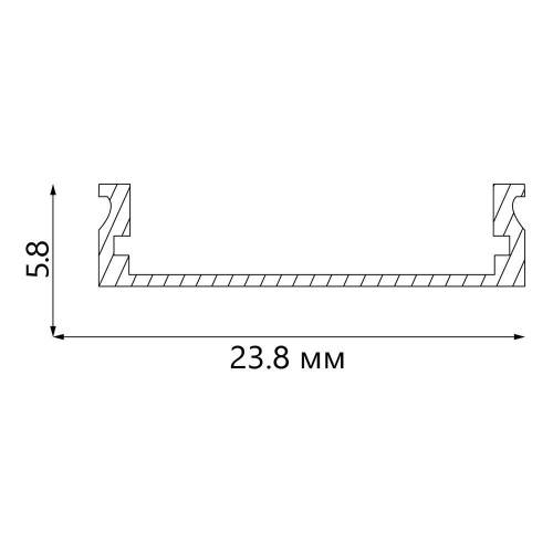 Накладной алюминиевый профиль 2000х23,8х18,2мм (арт. - CAB283)