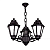 Уличный подвесной светильник (люстра) Fumagalli Sichem/Anna 3L E22.120.S30.AYF1R, черный со стеклом опал (молочное) (2400Lm/ 2700K)