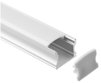Накладной алюминиевый профиль, серебристый анодированный 2000х16,8х14,3мм для двухрядной ленты (Viasvet арт. - SP257)