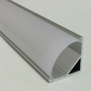 Угловой алюминиевый профиль, серебристый анодированный 1000х16х16мм овал, для однорядной ленты (Viasvet арт. - SP280.1)