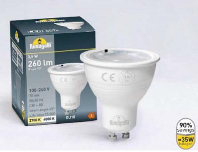 Лампа светодиодная GU10 220v/3,5w LED-CCT, 366Lm, 2700/4000К