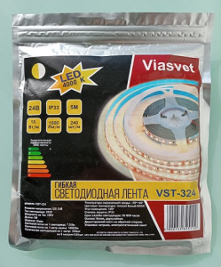 Лента светодиодная 24В-2835-240LED 16Вт/м 4000K нейтральный белый 1600Lm, IP33, 5м