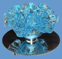 Светильник встраиваемый G4 12В 20Вт Цветок сатин хром/синий