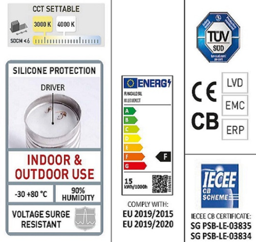 Лампа светодиодная E27 220v/30w LED-HIP CCT, 3620Lm, 3000/4000К