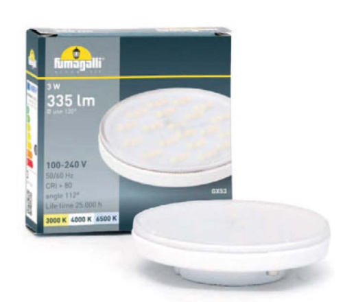 Лампа светодиодная GX53 220v/3w LED-CCT, 335Lm, 3000/4000/6500К