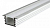 Встраиваемый алюминиевый профиль, Серебристый анодированный 2000х22х12мм для однорядной ленты (Viasvet арт. - SP256)